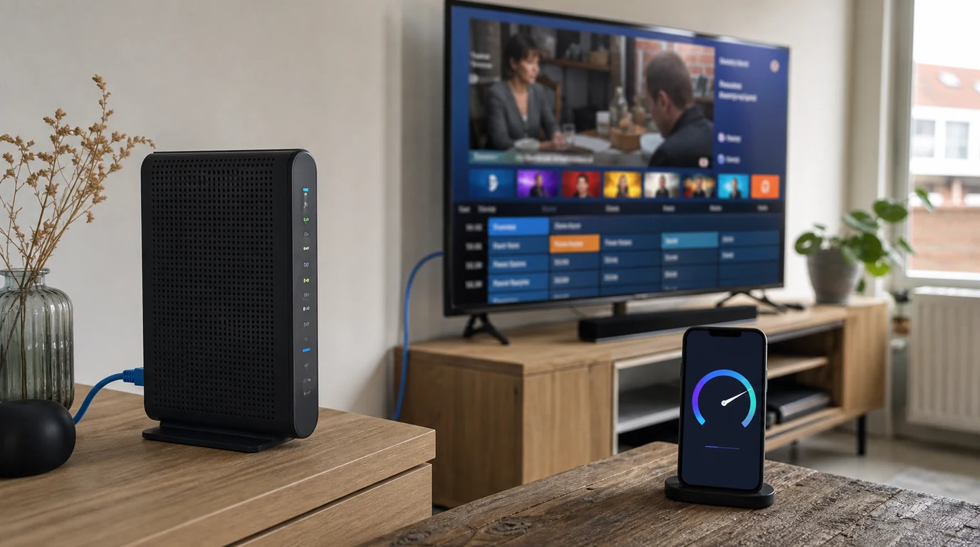 IP IPTV internetverbinding via router en netwerkkabel