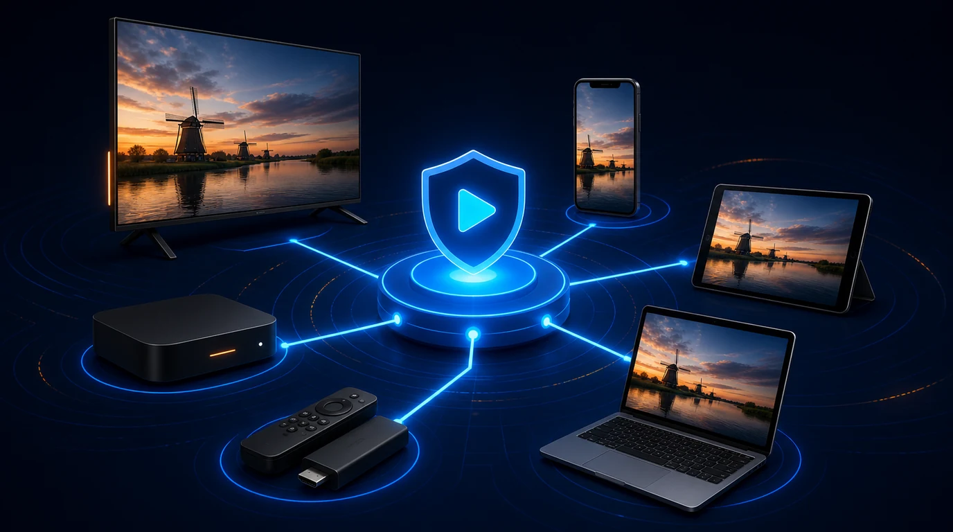 IPTV Nederland 4K op Smart TV, telefoon, tablet en laptop
