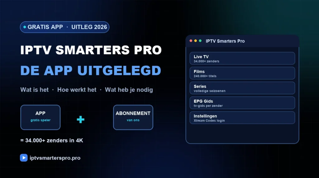 IPTV Smarters Pro app uitgelegd — gratis speler plus abonnement