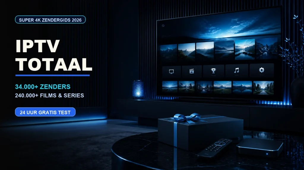 IPTV totaal Super 4K zendergids met 34.000+ zenders