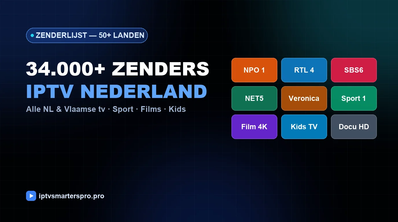 IPTV zenderlijst Nederland — 34.000+ zenders