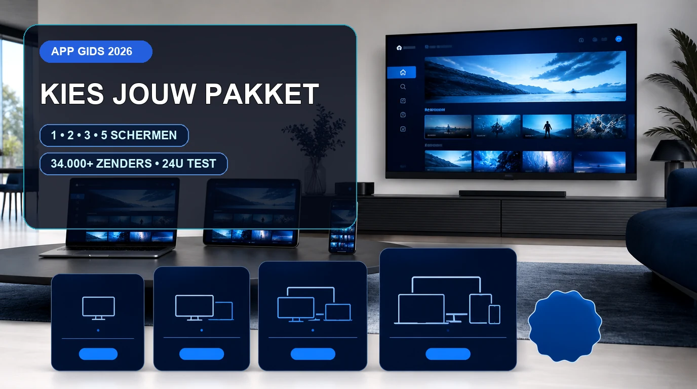 Smart IPTV pakketten voor één tot vijf schermen en 24 uur test